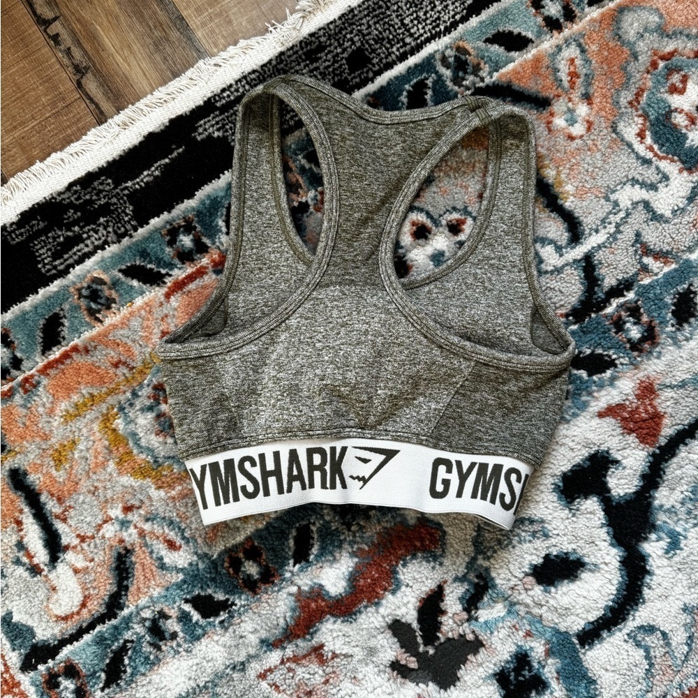 Gymshark Green Racerback Banded Spell Out Sports Bra Gym Running Active Size XS - Picture 4 of 4